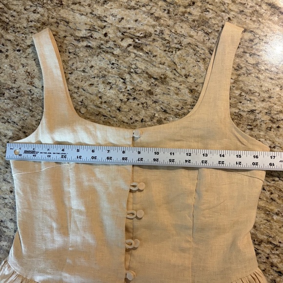 New Loeffler Randall drop waist S sand Midi Dress Cottagecore Fairy Prairie - Picture 12 of 14